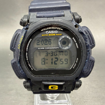 Casio G-Shock DW-9050 Watch Men 43mm Digital Blue Yellow Alarm Chrono New Batt0