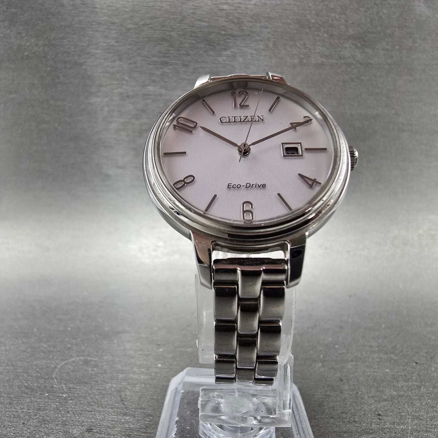 Citizen Eco-Drive Watch Women 31mm Silver Dial Silver Tone Date E011-R013319 Run5