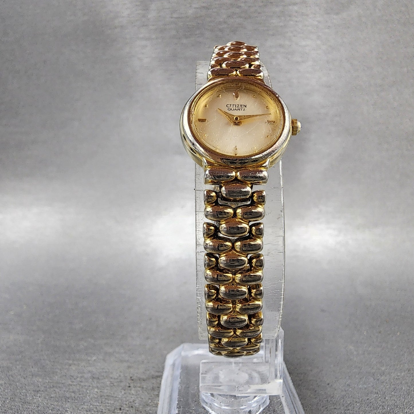 Citizen Watch Women 19mm Champagne Dial Gold Tone 5920S72676 New Battery5