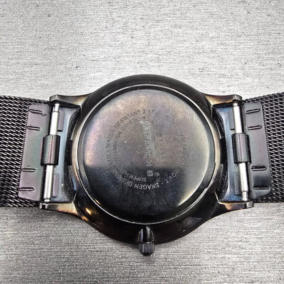Skagen Watch Men 37mm Black Dial Titanium Date Round 233XLTMB New Battery10