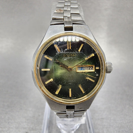 Seiko Automatic Watch Women 26mm Green Dial Two Tone Daydate 22060320 Runs0