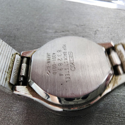 Seiko Watch Women 23mm Silver Dial Silver Tone Round 43010010 New Battery9