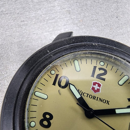 Victorinox Swiss Army Watch Men 40mm Biege Dial Black Tone Date Round New Batt11