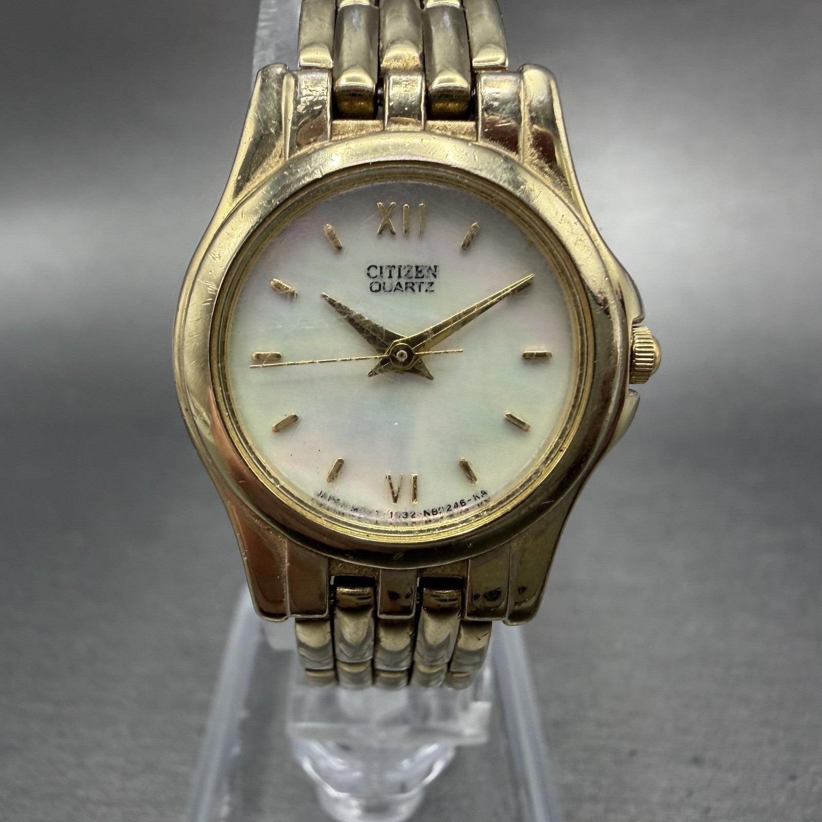 Citizen Watch Women 23mm MOP Dial Gold Tone Round 1032-S69764 New Battery0