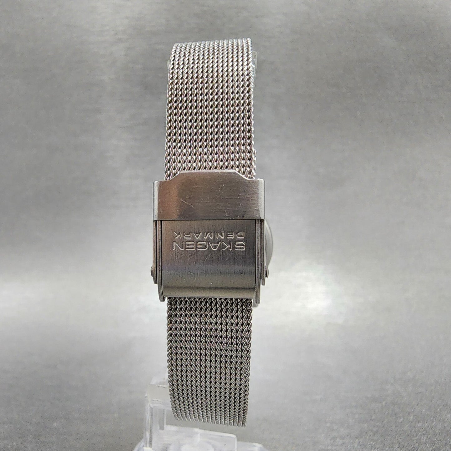 Skagen Watch Women 25mm Blue Dial Silver Tone Round Mesh band P4SSN New Battery7