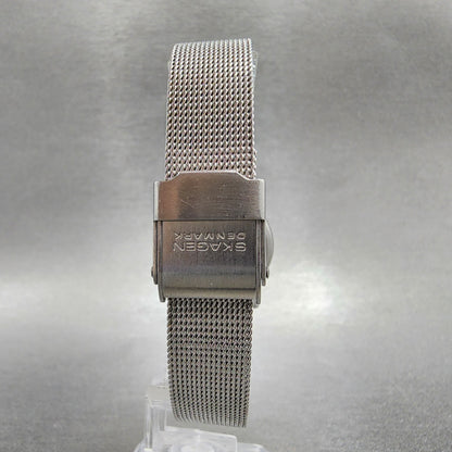 Skagen Watch Women 25mm Blue Dial Silver Tone Round Mesh band P4SSN New Battery7