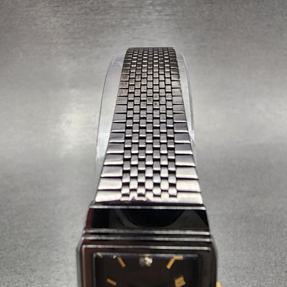 Seiko Alba Estate Tank Watch Women 18mm Black Dial Black Tone V4015130 New Batt4