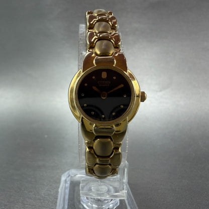 Citizen Watch Women 20mm Black Dial Gold Tone Round 5920-S020981 New Battery5