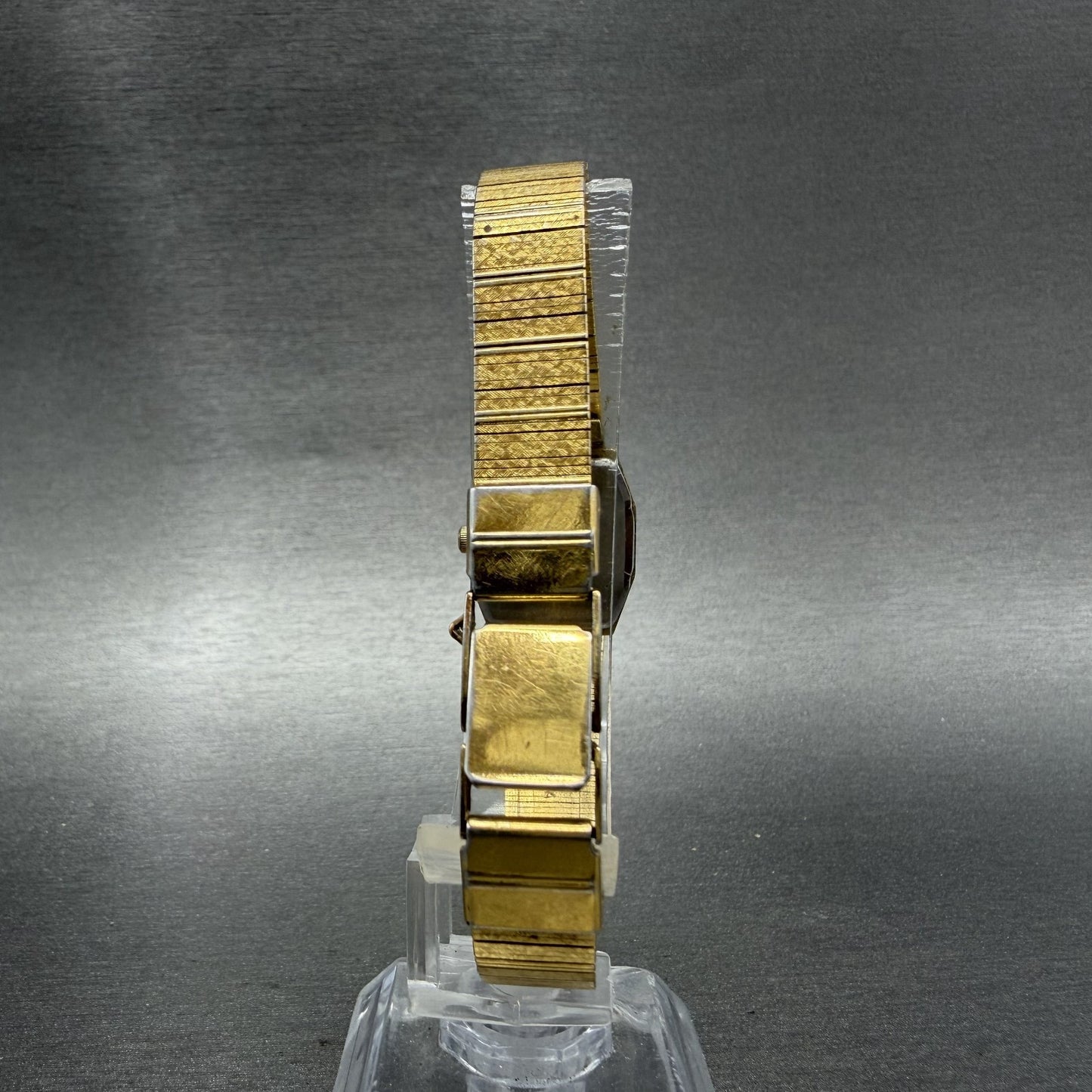 Seiko Watch Women 18mm Gold Dial Gold Tone Octagon 2C205840 New Battery VTG7