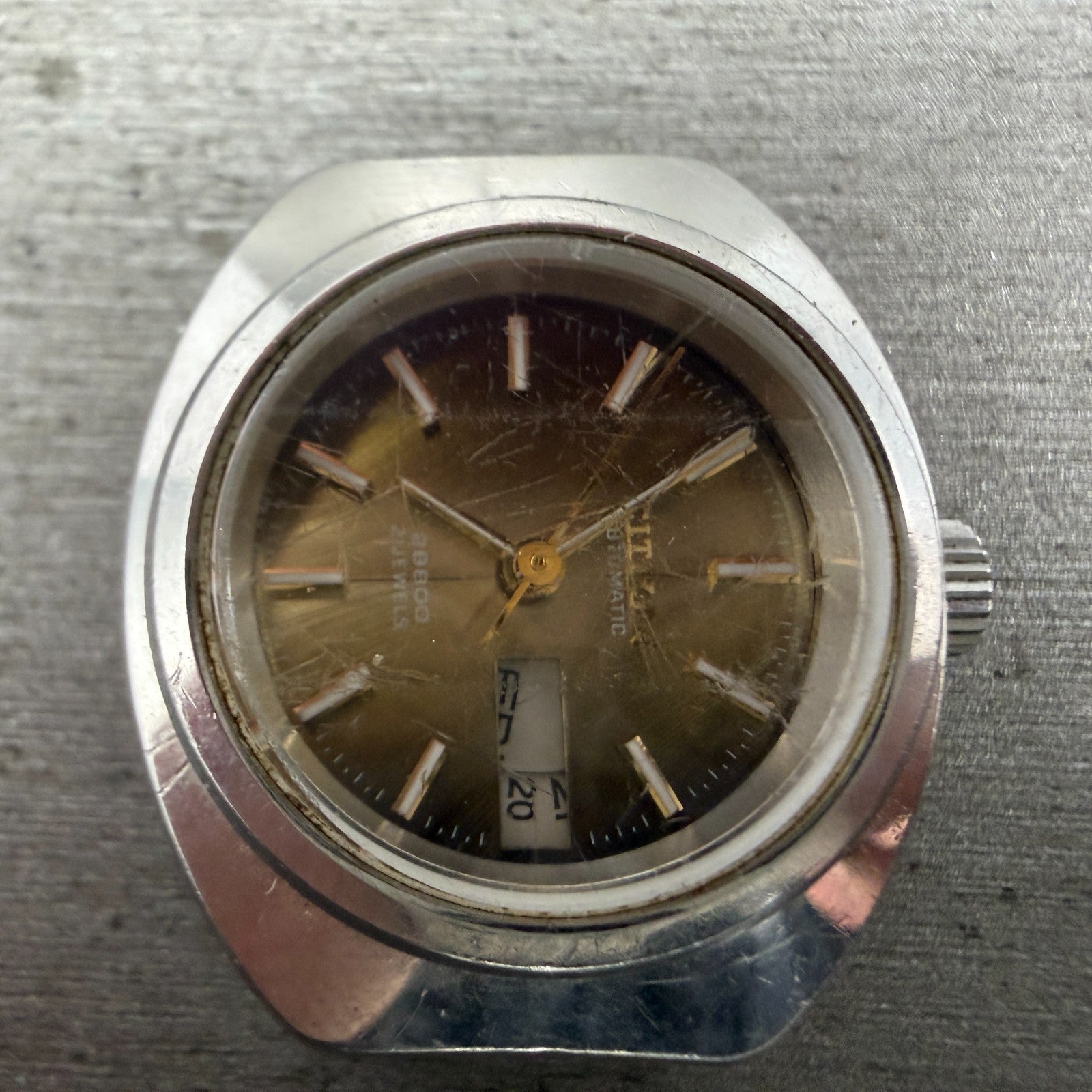 Citizen Automatic Watch Women 26mm Yellow Dial Silver Tone Daydate 4-661311 PART2