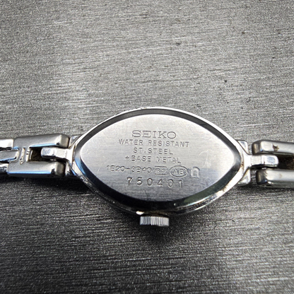 Seiko Tisse Watch Women 13mm Silver Dial Silver Tone Oval 1E20-3B40 New Battery10