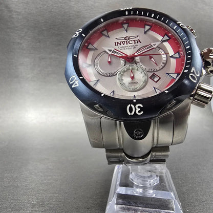 Invicta Venom Chronograph Watch Men 54mm Silver Dial Steel Date 25045 New Batt5