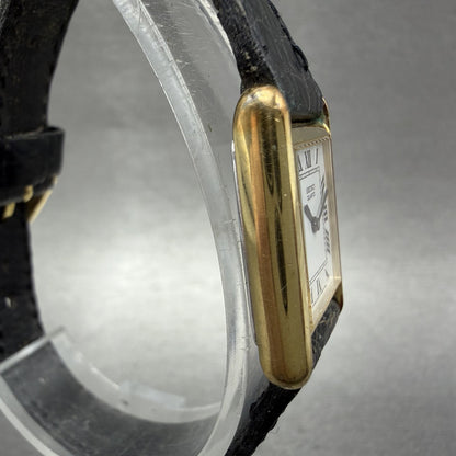 Seiko Tank watch Women 17mm White Dial Gold Tone Rectangle 2C205010 New Battery3