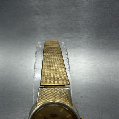 Seiko Watch Women 19mm Champagne Dial Gold Tone Round 1400-0079 New Battery4