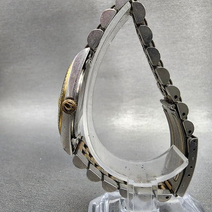 Bulova Super Seville Watch Women 31mm Champagne Dial Two Tone Date Round NewBatt6