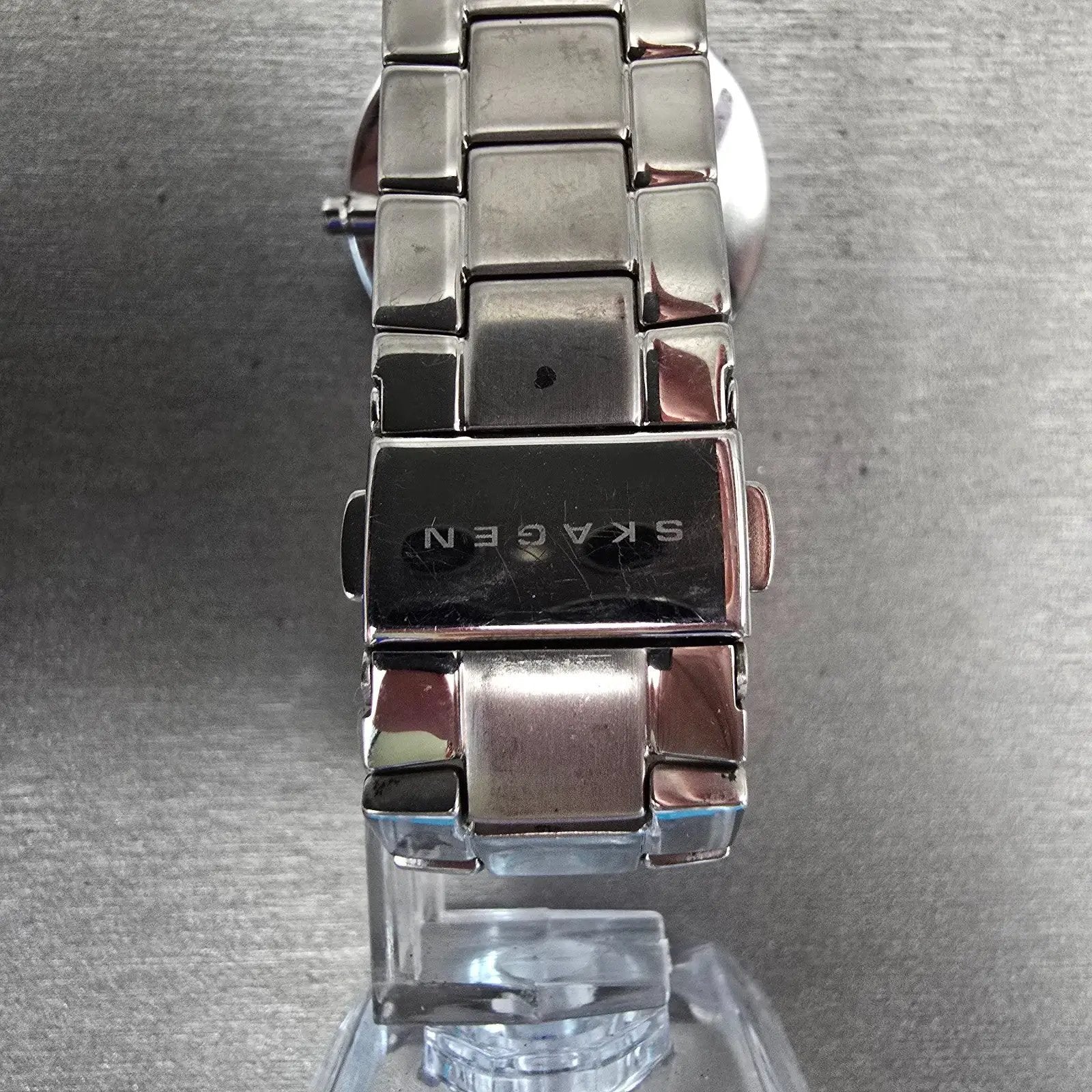 Skagen Watch Men 34mm Silver Dial Silver Tone Round 430MSSX1 New Battery7