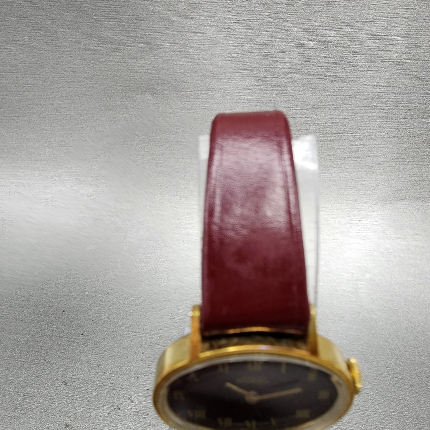 Ernest Borel Watch Women 25mm Red Dial Gold Plated Manual Wind Runs VTG4