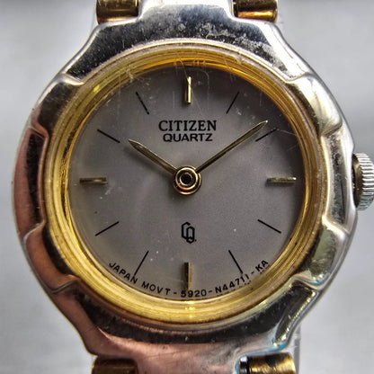 Citizen CQ Watch Women 20mm Silver Dial Two Tone Round 5920-S49593 New Battery1