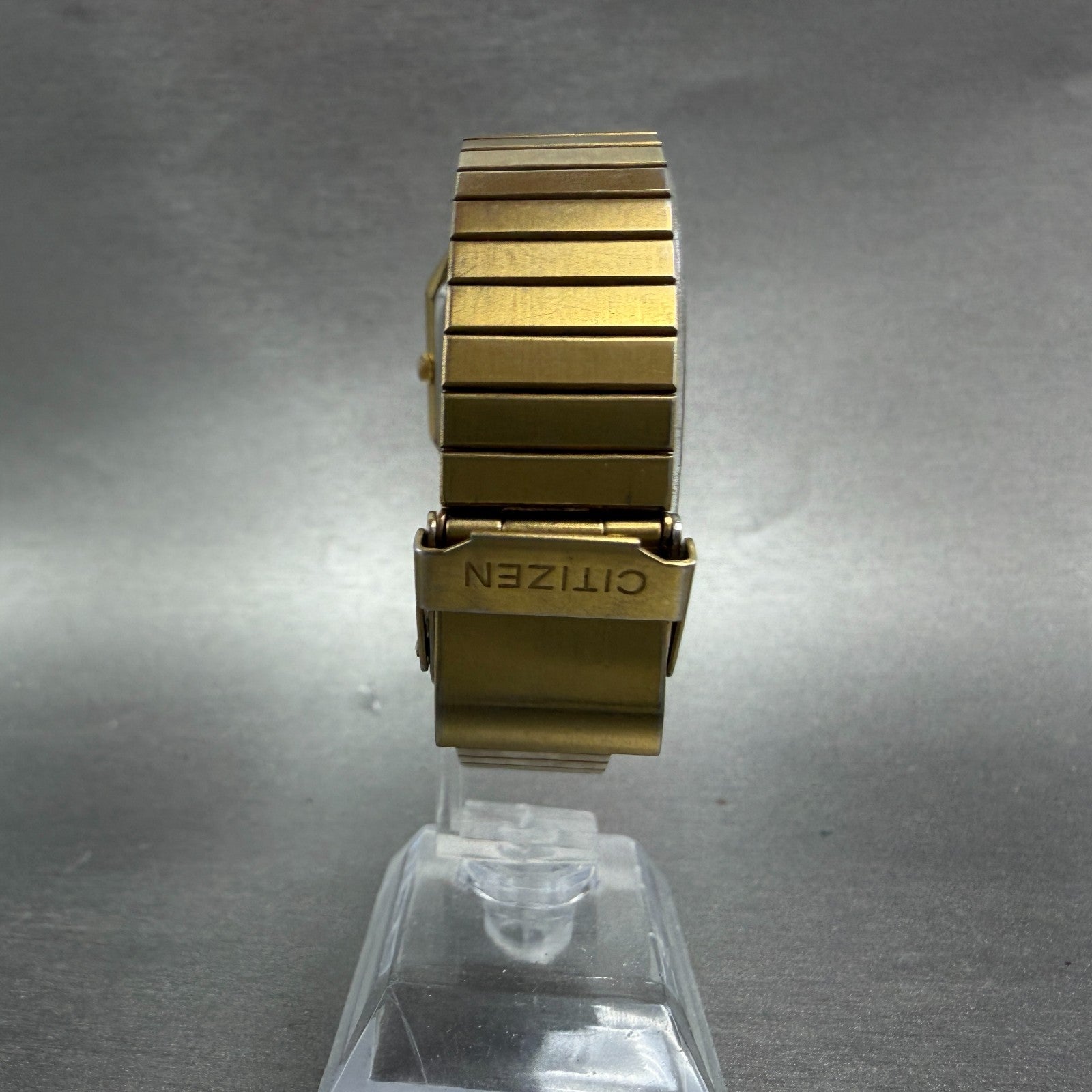 Citizen CQ Tank Watch Men 26mm Black Dial Gold Tone Octagon 4031-S11294 PARTS8