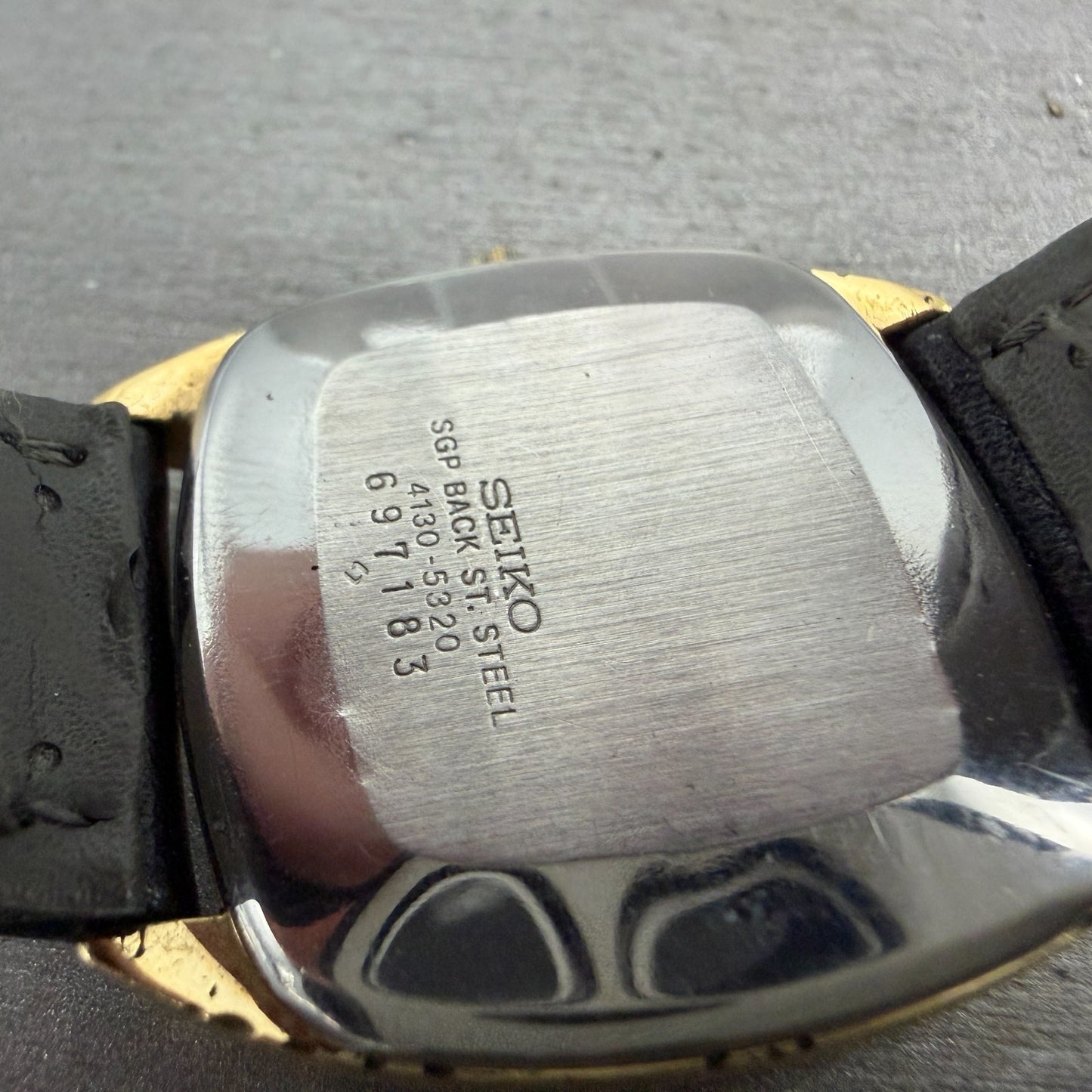 Seiko Watch Men 33mm Champagne Dial Gold Tone READ!!!!!!!! 4130-5320 New Battery9