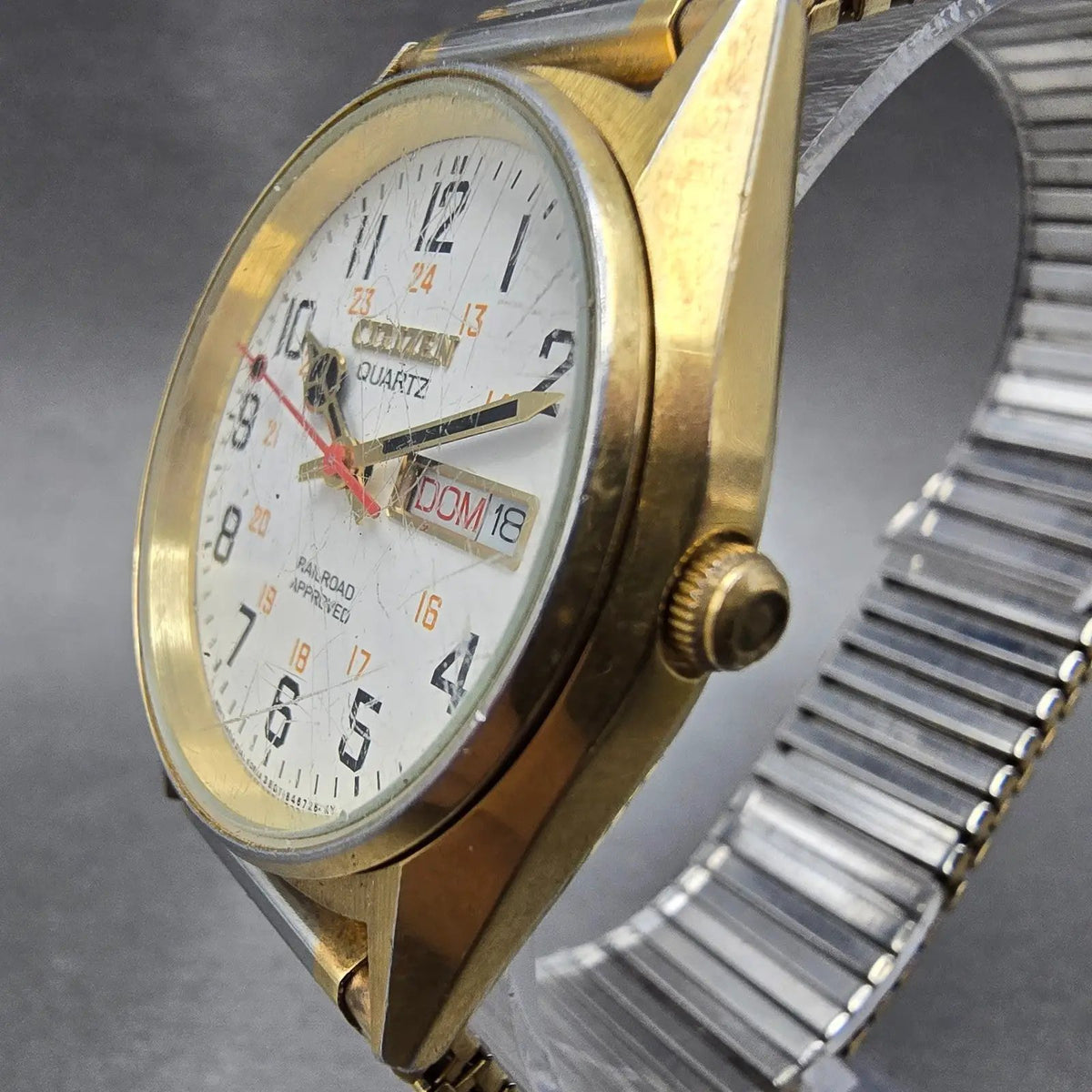 Citizen Railroad Approved Watch Men 35mm White Dial Gold 3801-982061 PARTS3