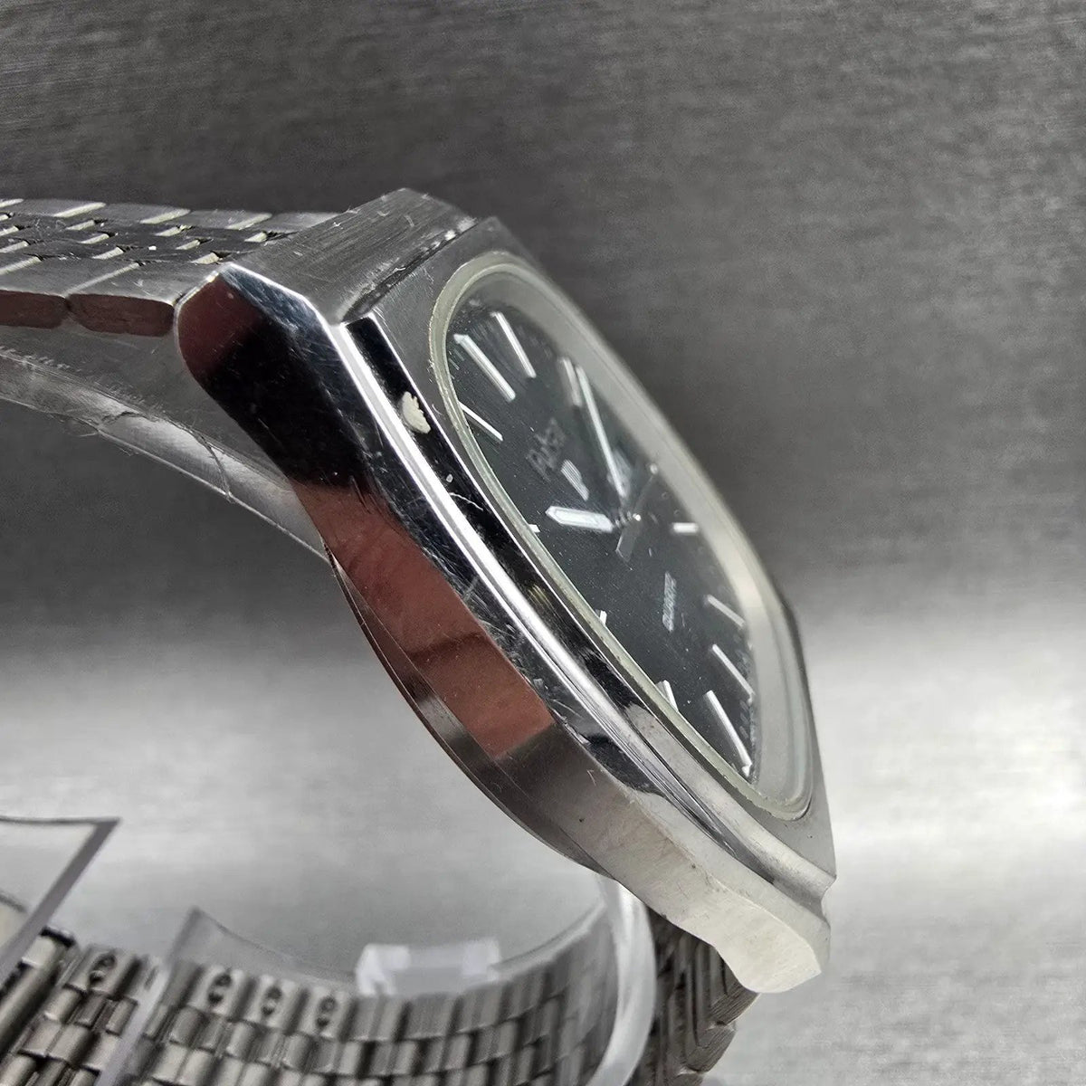 Pulsar Watch Men 33mm Gray Dial Silver Daydate Y113-5129 New Battery VTG JP3