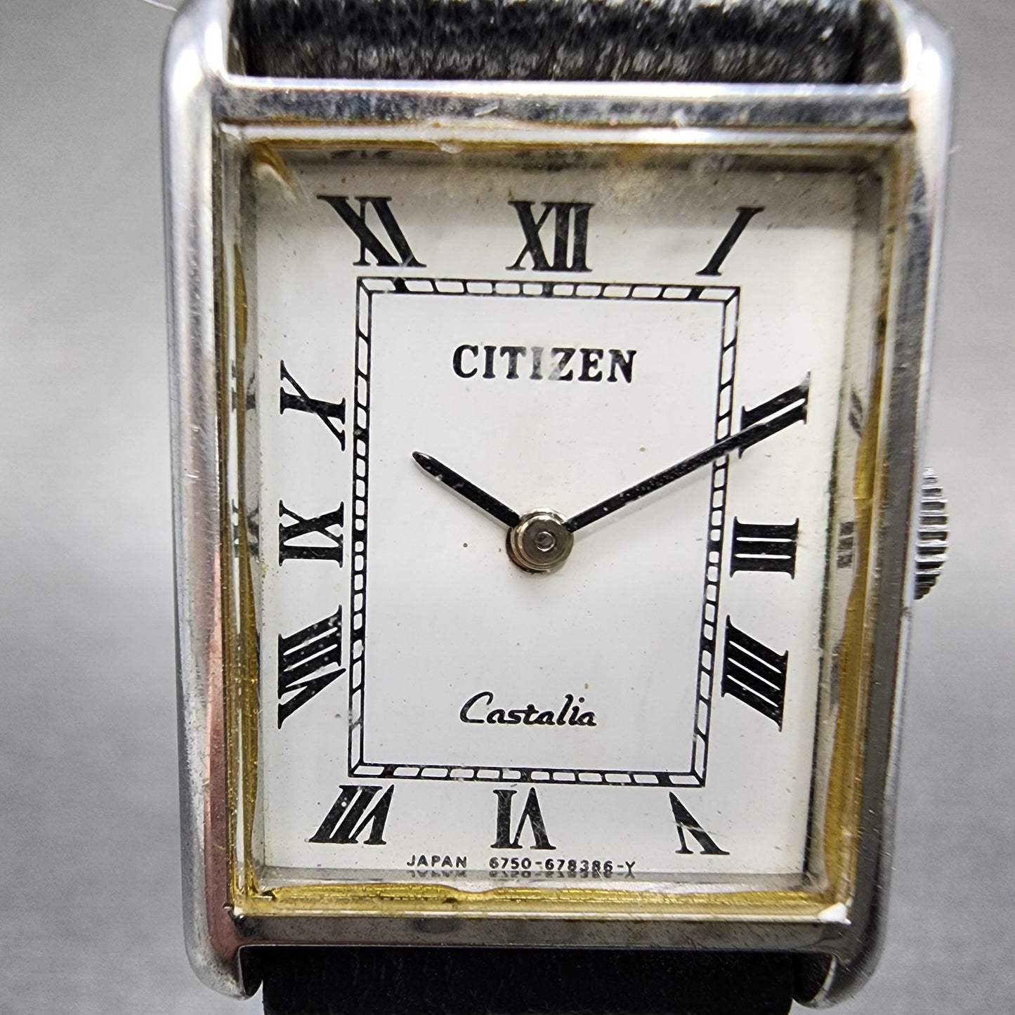 Citizen Castalia Tank Watch Unisex 22mm White Dial Silver Tone Manual Wind READ!1