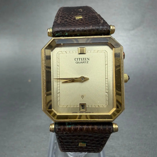 Citizen Watch Unisex 26mm Champagne Dial Gold Tone Date 3450-340141 PARTS0