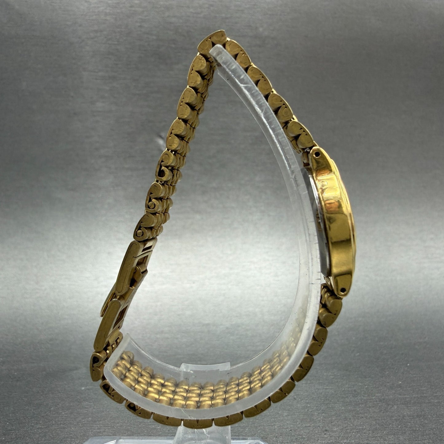 Seiko Watch Women 19mm White Dial Gold Tone Round V401-0289 New Battery Vinatge8
