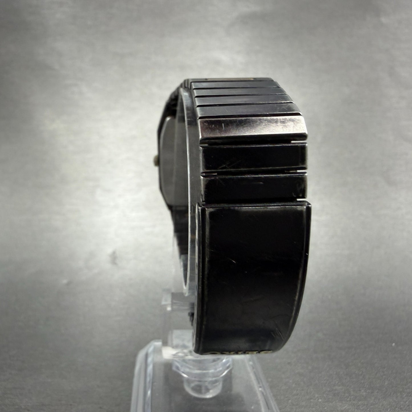 Seiko Analog Digital Watch Men 29mm Black Gold Alarm Chrono H449-5339 PARTS VTG8