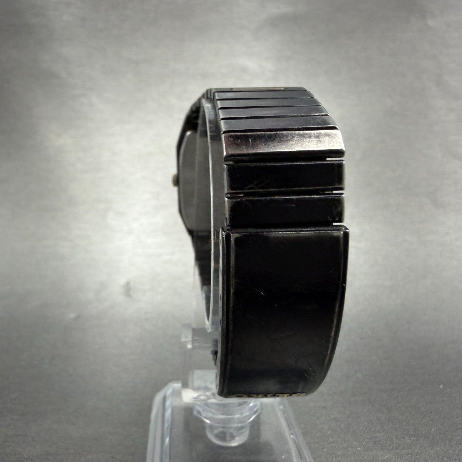 Seiko Analog Digital Watch Men 29mm Black Gold Alarm Chrono H449-5339 PARTS VTG8