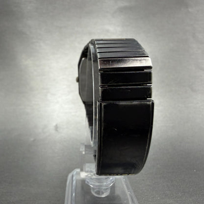 Seiko Analog Digital Watch Men 29mm Black Gold Alarm Chrono H449-5339 PARTS VTG8