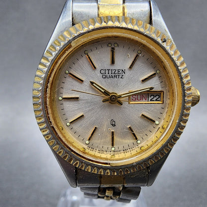 Citizen CQ Watch Women 25mm Silver Dial Two Tone Daydate 6000R00413 New Batt1