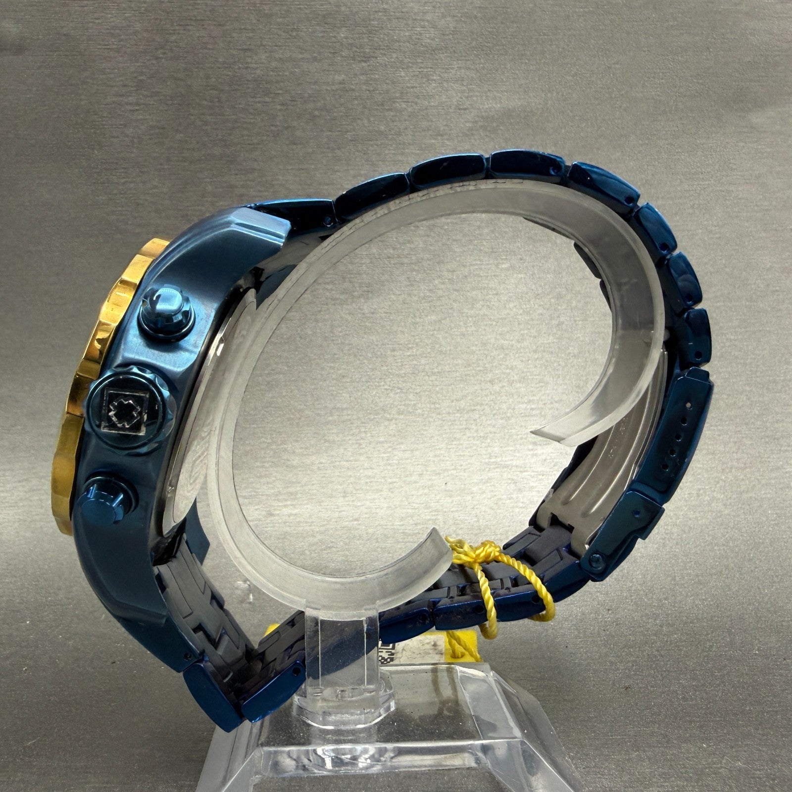 Invicta Pro Diver Watch Men 49mm Gold Dial Blue Tone Daydate Round 15044 New Bat6
