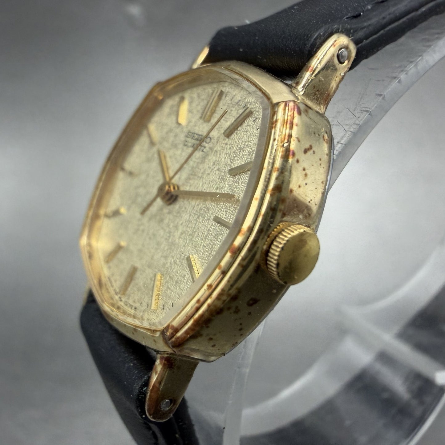 Seiko Watch Women 22mm Champagne Dial Gold Tone Octagon 1421-5140 New Battery2