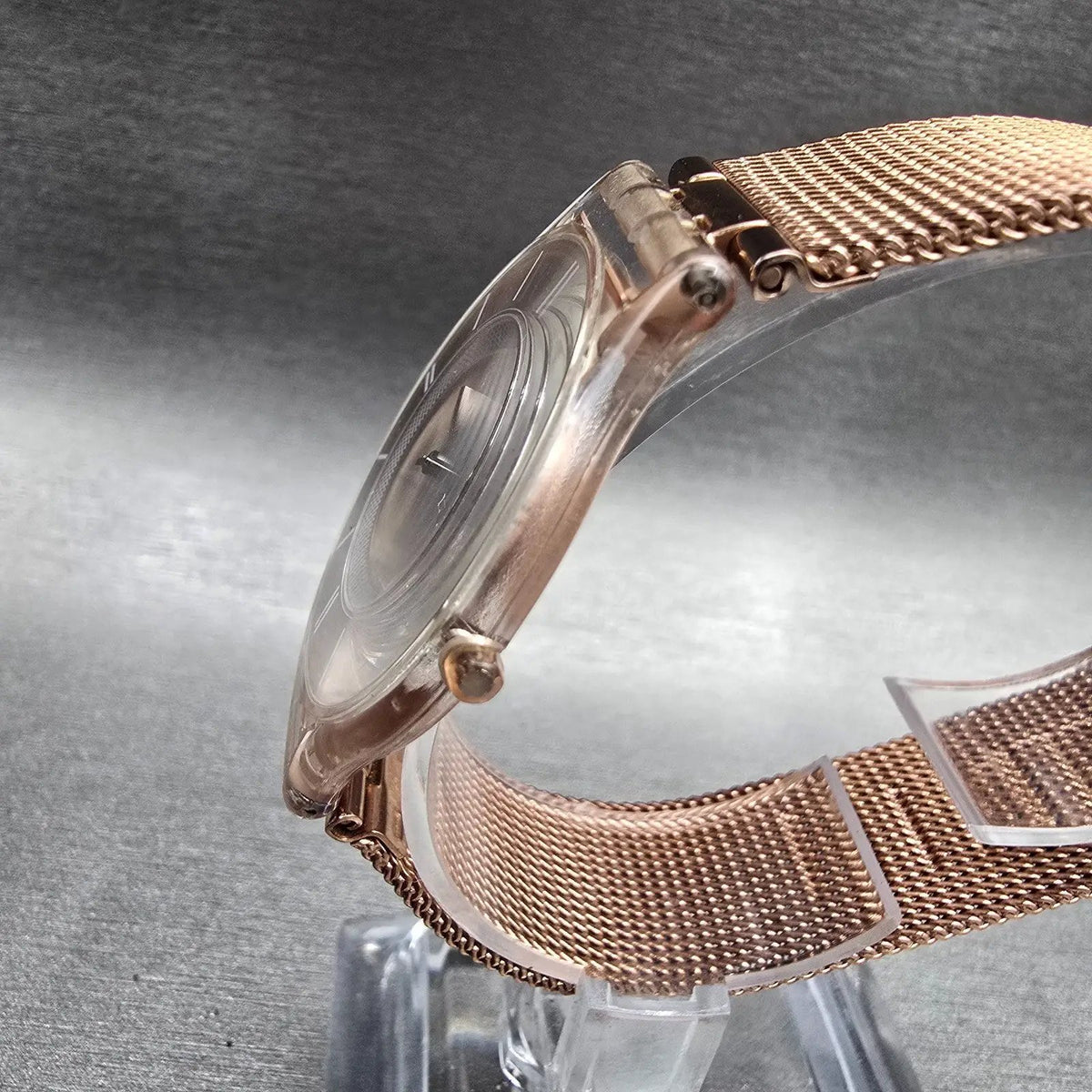 Swatch Skin Hello Darling Watch Women 33mm Rose Gold Dial Clear SFP115M New Batt2