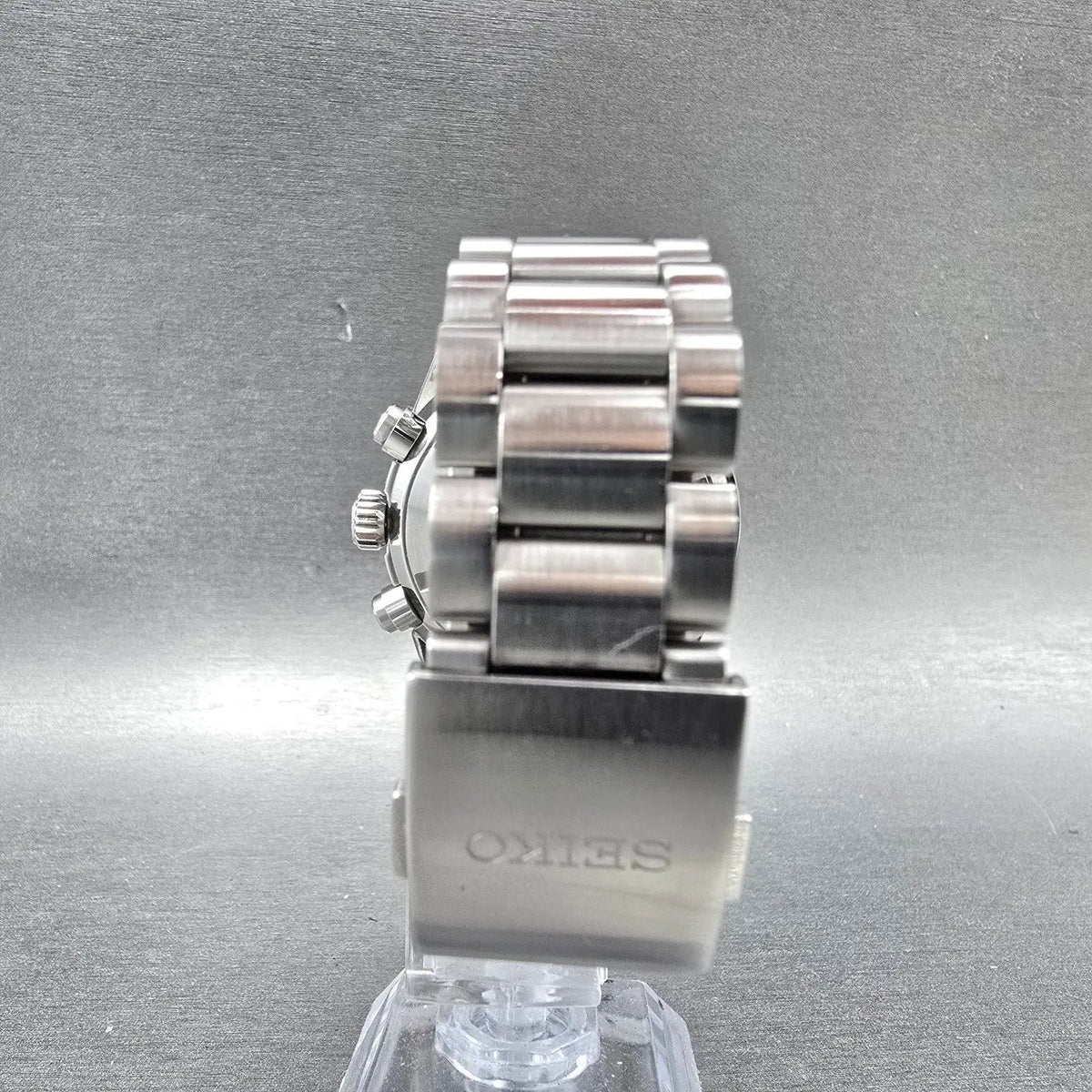 Seiko Prospex Speedtimer Chronograph Watch Men Black Dial Steel Solar SSC9398