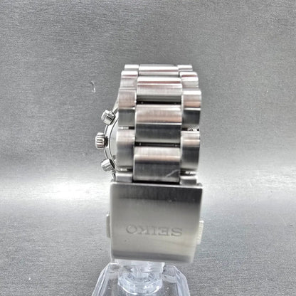 Seiko Prospex Speedtimer Chronograph Watch Men Black Dial Steel Solar SSC9398