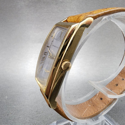 Hamilton Tank Watch Women 18mm Gray Dial Gold Tone Rectangle New Battery2