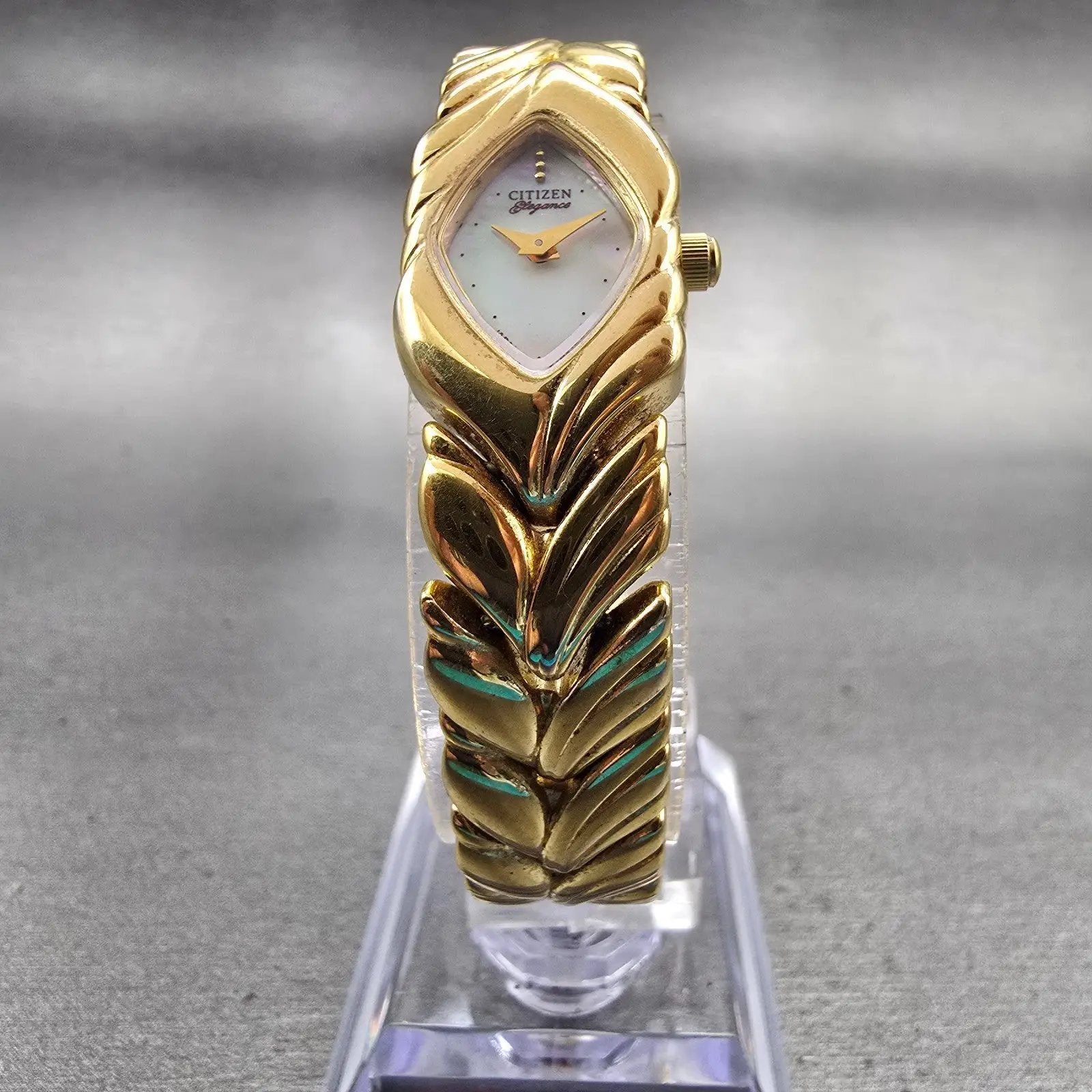 Citizen Elegance Watch Women 15mm MOP Dial Gold Tone 5421-F45880 New Battery5