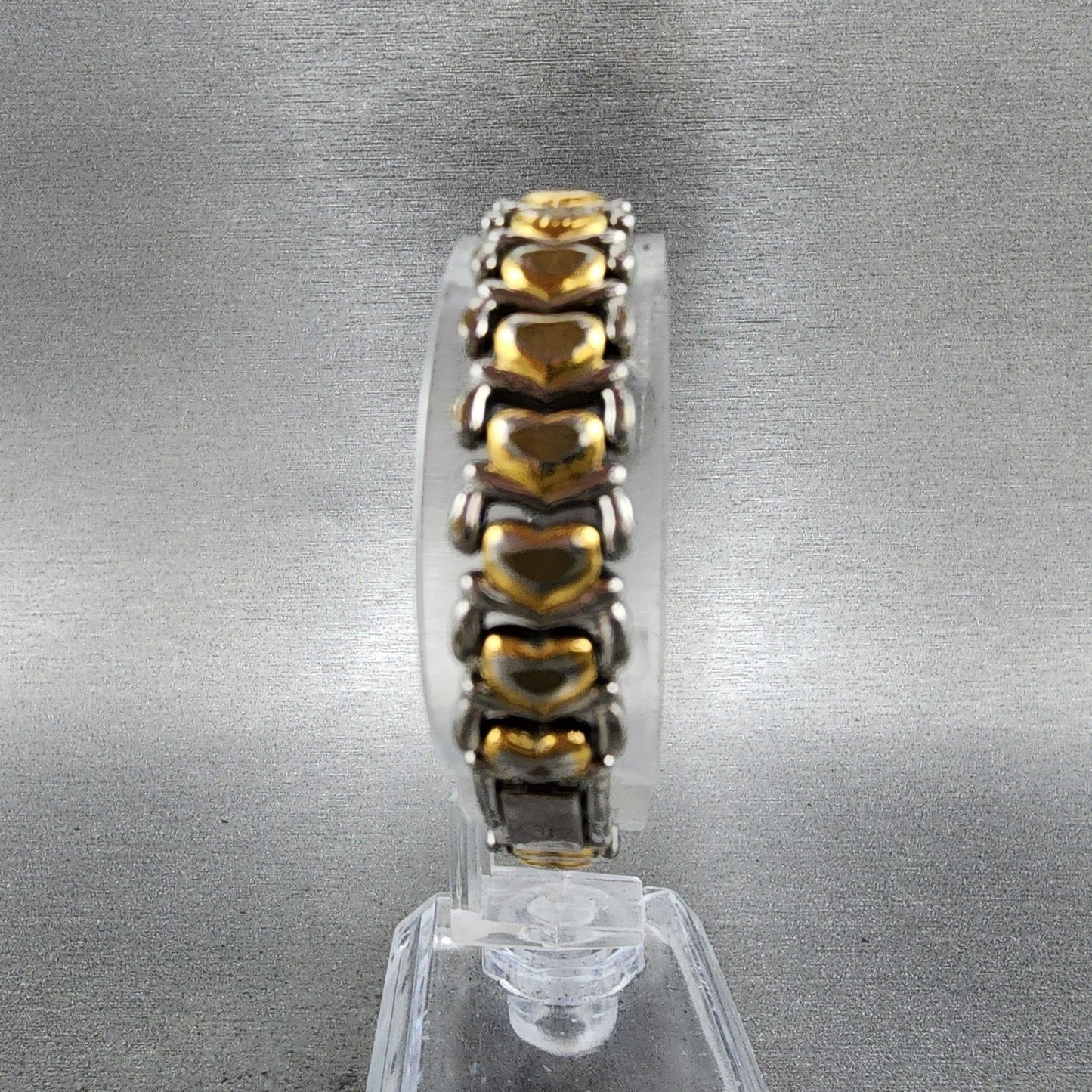 Bulova Watch Women 21mm White Dial Two Tone Oval Heart Links 98P11 New Battery6