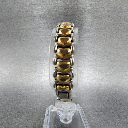 Bulova Watch Women 21mm White Dial Two Tone Oval Heart Links 98P11 New Battery6