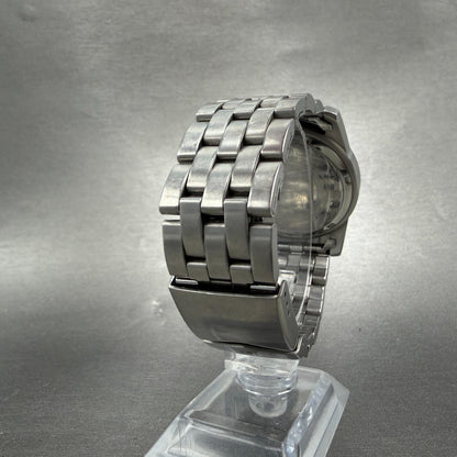 Wenger Dive Watch Men 38mm Black Dial Silver Tone Daydate Round New Battery7