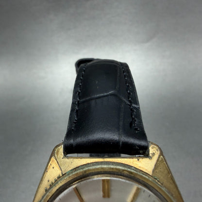 Seiko Lordmatic Watch Men 36mm Silver Dial Gold Tone Daydate 5606-7000 Runs VTG34