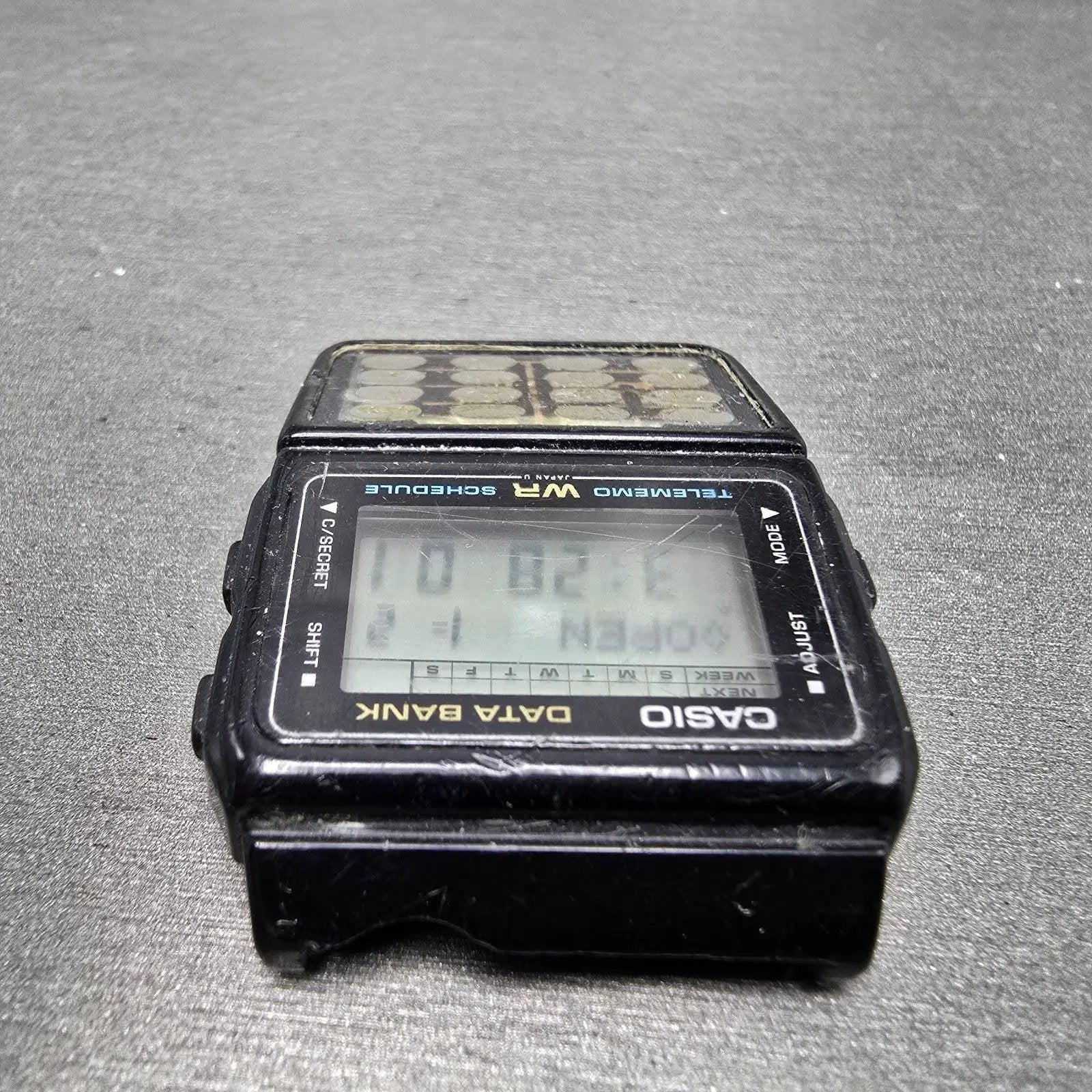 Casio DBC-61 Calculator Watch Men 33mm Digital Black Data Bank VTG PARTS5
