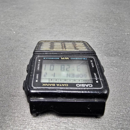 Casio DBC-61 Calculator Watch Men 33mm Digital Black Data Bank VTG PARTS5