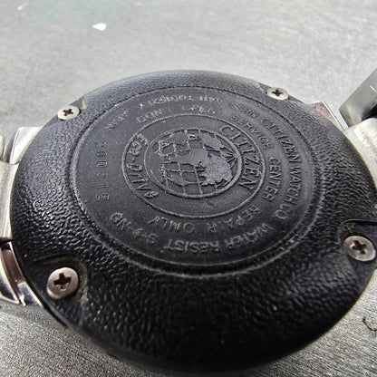 Citizen Eco-Drive Watch Men 40mm Black Dial Steel A411-T001521 Round PARTS!!11