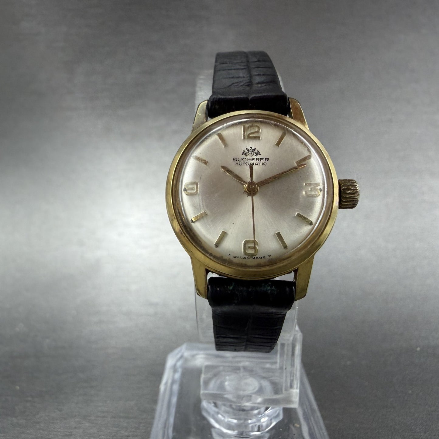 Bucherer Automatic Watch Women 23mm Silver Dial Gold Plated Runs Vintage5