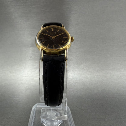 Seiko Watch Women 20mm Black Dial Gold Tone Round Vintage 1N000F69 New Battery5