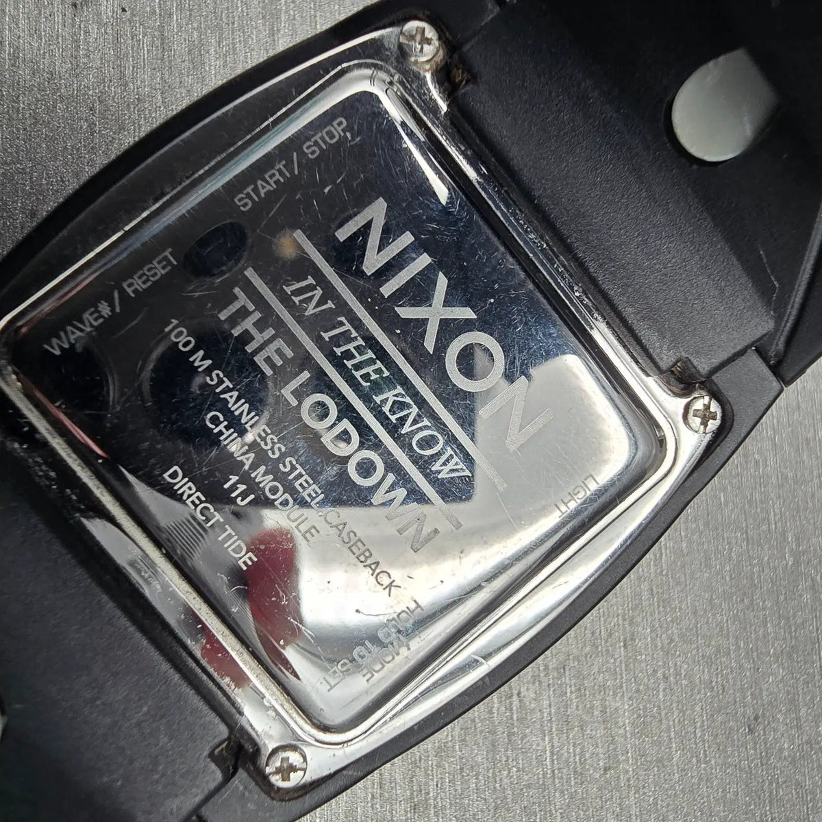 Nixon The Lodown Watch Men 41mm Black Digital Tide Alarm Chrono New Battery10